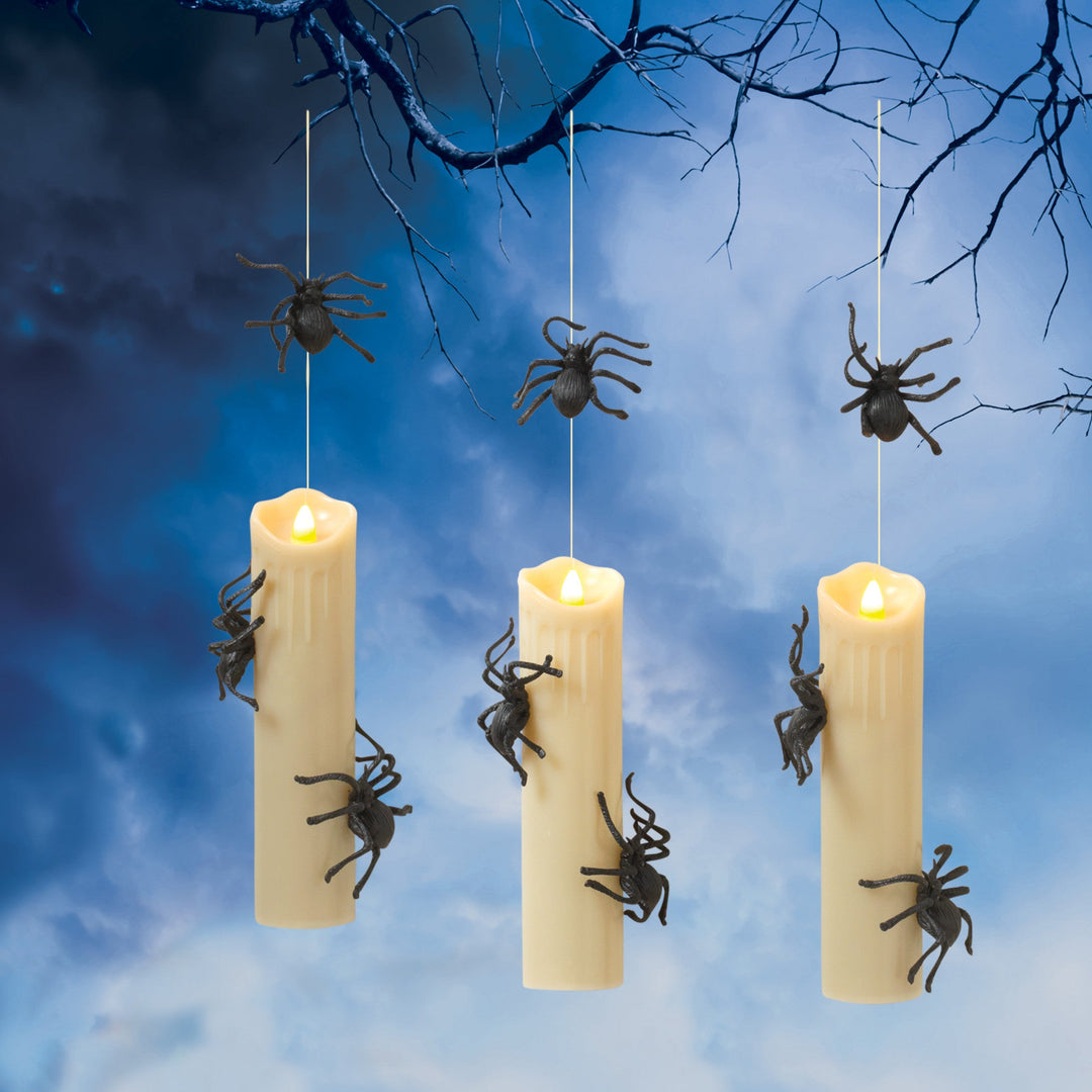 HANGING SPIDER CANDLES DECORATION SET The Gerson Companies Bonjour Fete - Party Supplies