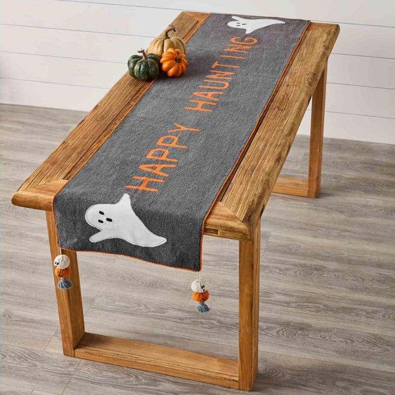 HAPPY HAUNTING TABLE RUNNER Mud Pie Bonjour Fete - Party Supplies