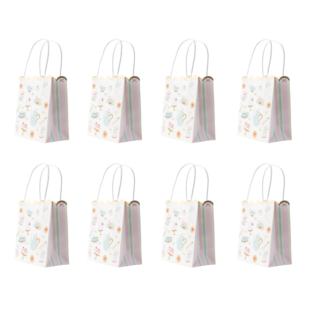 Set of 8 tea party gift bags