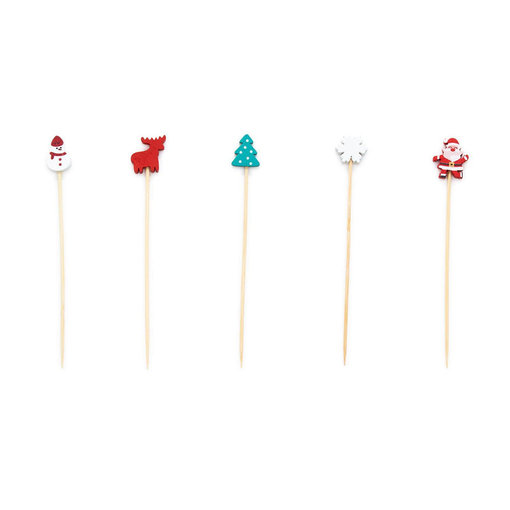 HOLIDAY COCKTAIL PICKS Two's Company Bonjour Fete - Party Supplies