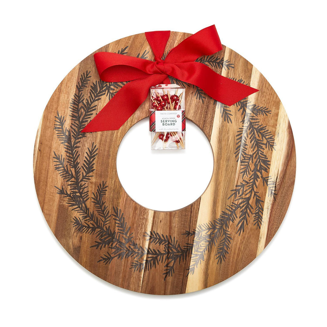 HOLIDAY WREATH CHARCUTERIE BOARD Two's Company Bonjour Fete - Party Supplies