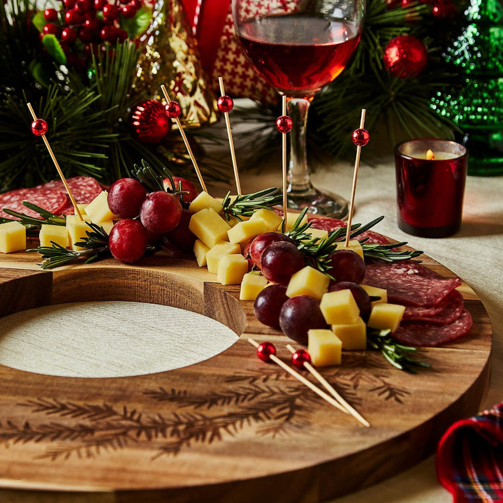HOLIDAY WREATH CHARCUTERIE BOARD Two's Company Bonjour Fete - Party Supplies
