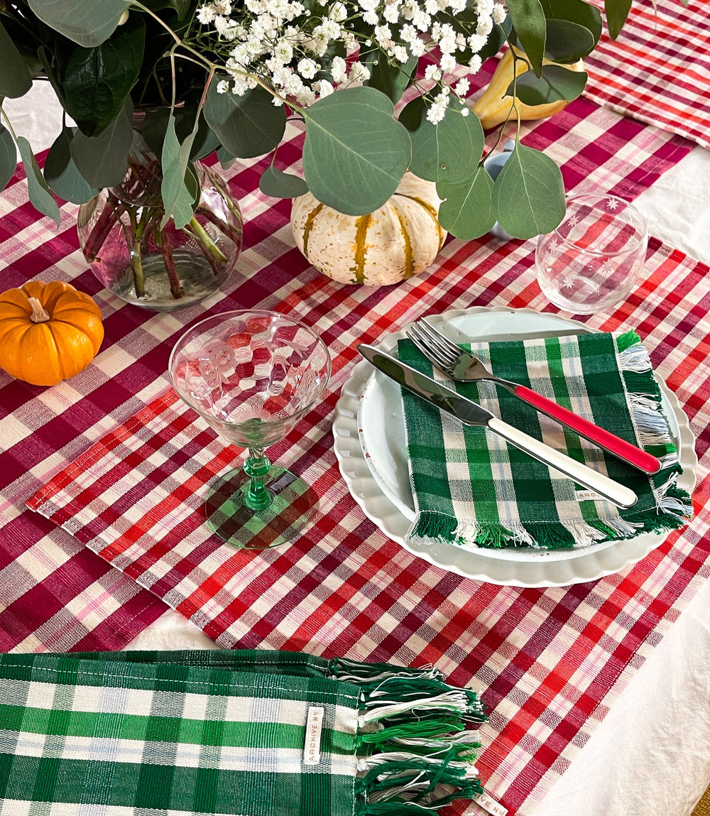 Noel Plaid Placemat Set Archive New York Kitchen Noel Plaid Placemat Set Bonjour Fete - Party Supplies