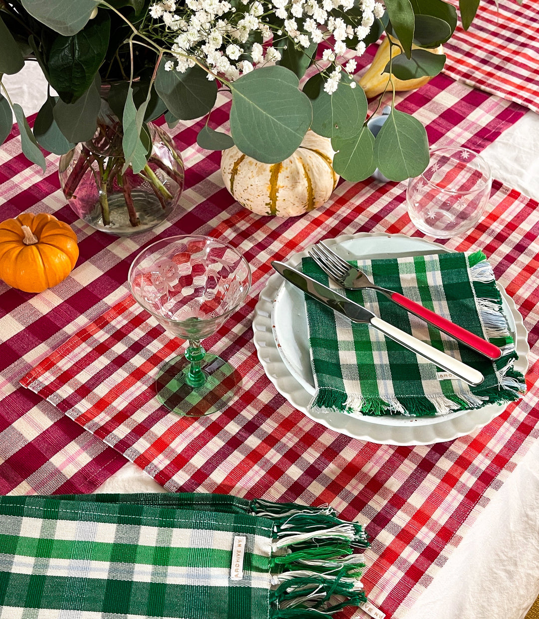 Noel Plaid Placemat Set Archive New York Kitchen Noel Plaid Placemat Set Bonjour Fete - Party Supplies