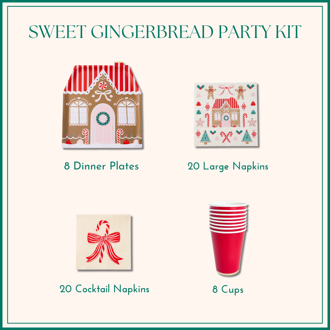 SWEET GINGERBREAD PARTY KIT Bonjour Fête  SWEET GINGERBREAD PARTY KIT Bonjour Fete - Party Supplies