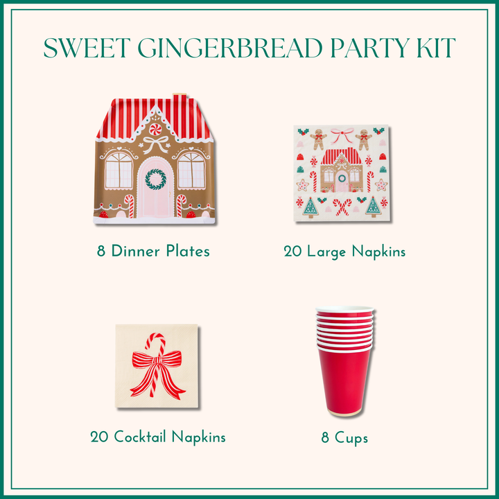 SWEET GINGERBREAD PARTY KIT Bonjour Fête  SWEET GINGERBREAD PARTY KIT Bonjour Fete - Party Supplies