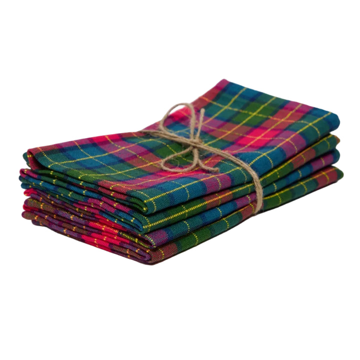 HOLLY PLAID -  Multi Color Napkins Heather Taylor Home simple HOLLY PLAID -  Multi Color Napkins Bonjour Fete - Party Supplies