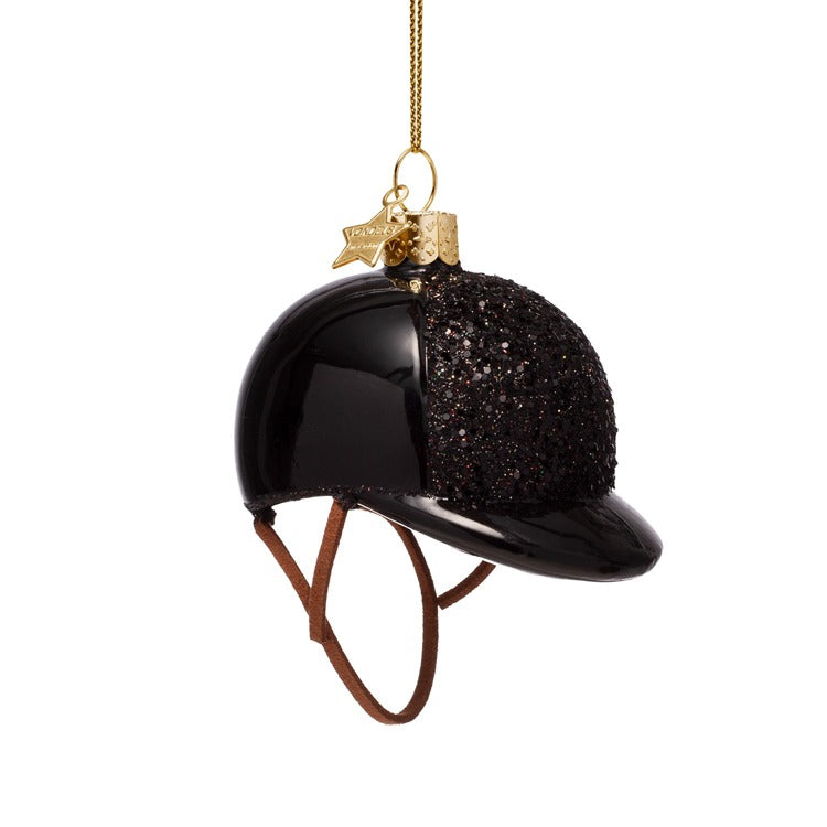 HORSE RIDING HELMET GLASS ORNAMENT Vondels HORSE RIDING HELMET GLASS ORNAMENT Bonjour Fete - Party Supplies