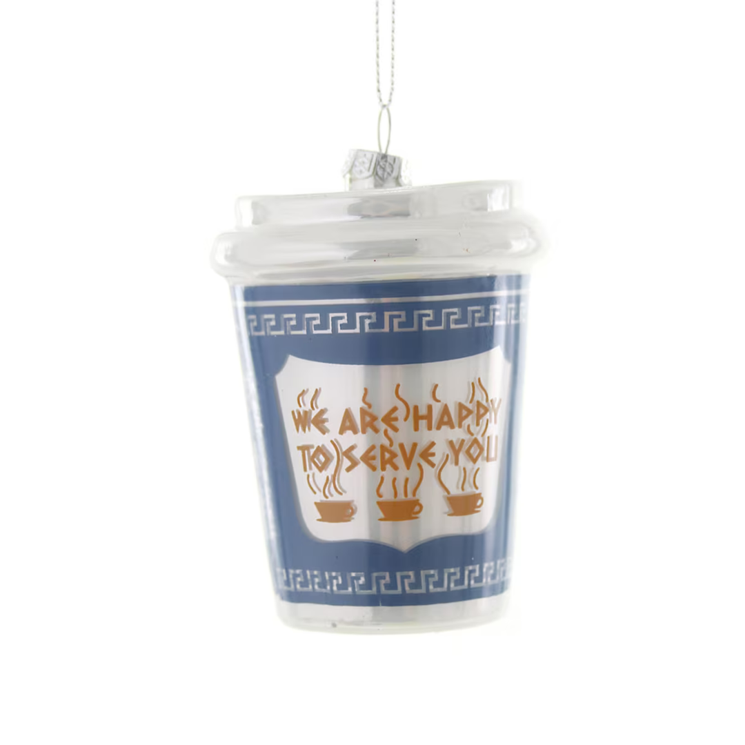HOT DRINK TO GO CUP GLASS ORNAMENT BY CODY FOSTER Cody Foster Co. HOT DRINK TO GO CUP GLASS ORNAMENT BY CODY FOSTER Bonjour Fete - Party Supplies