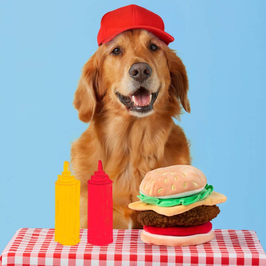 Cheeseburger Interactive Snuffle Dog Toy - Bonjour Fête 