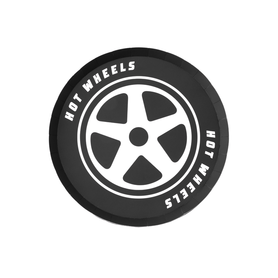 HOT WHEELS™ X BONJOUR FETE BLACK SMALL PLATES Bonjour Fete Plates HOT WHEELS™ X BONJOUR FETE BLACK SMALL PLATES Bonjour Fete - Party Supplies
