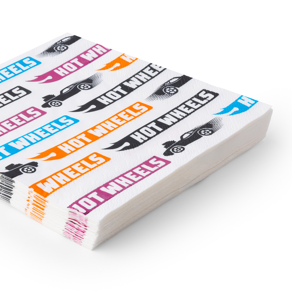 HOT WHEELS™  X BONJOUR FETE MULTICOLOR RACE CAR LARGE NAPKINS Bonjour Fete Napkins HOT WHEELS™  X BONJOUR FETE MULTICOLOR RACE CAR LARGE NAPKINS Bonjour Fete - Party Supplies
