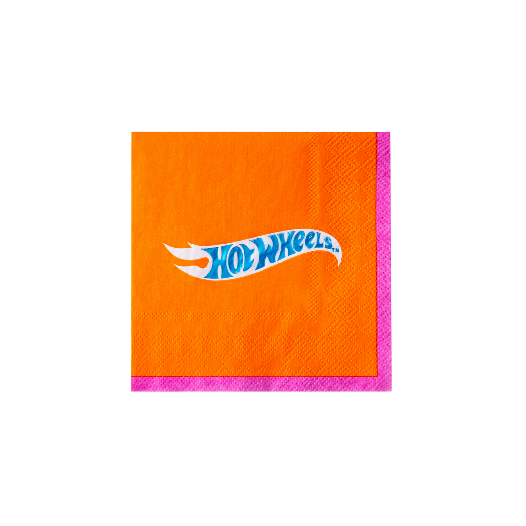 HOT WHEELS™ X BONJOUR FETE ORANGE SMALL NAPKINS Bonjour Fete Napkins HOT WHEELS™ X BONJOUR FETE ORANGE SMALL NAPKINS Bonjour Fete - Party Supplies