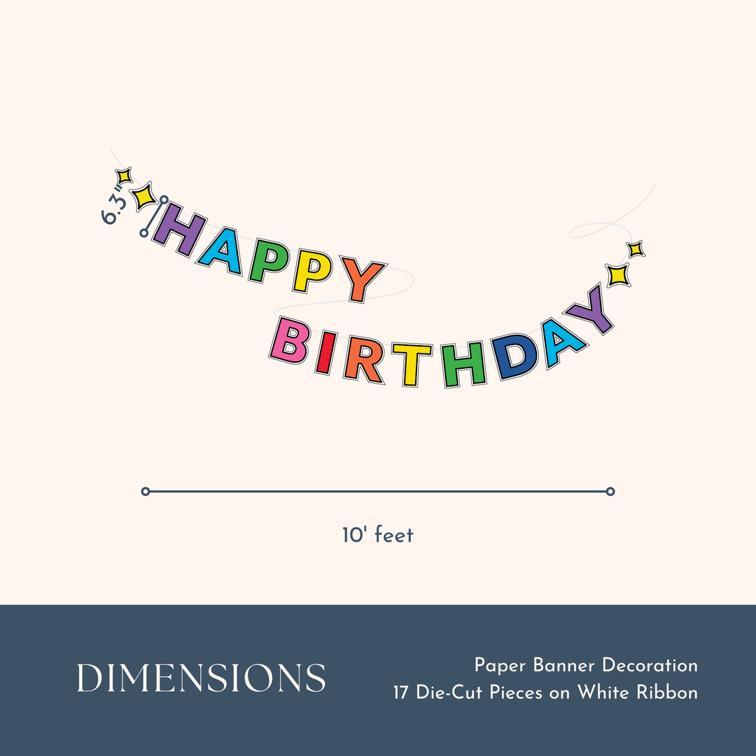 SPRINKLES & SMILES RAINBOW HAPPY BIRTHDAY BANNER Bonjour Fete Garlands & Banners SPRINKLES & SMILES RAINBOW HAPPY BIRTHDAY BANNER Bonjour Fete - Party Supplies
