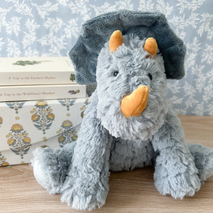 Bashful Blue Dinosaur Stuffed Animal by Mon Ami