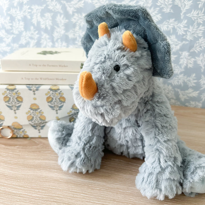 Bashful Blue Dinosaur Stuffed Animal by Mon Ami