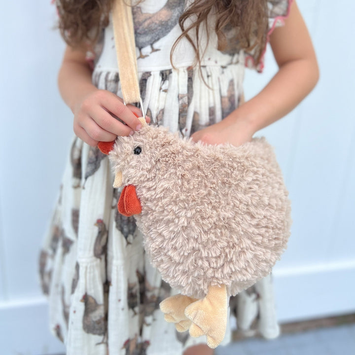 Hazel Hen Plush Crossbody Purse by Mon Ami