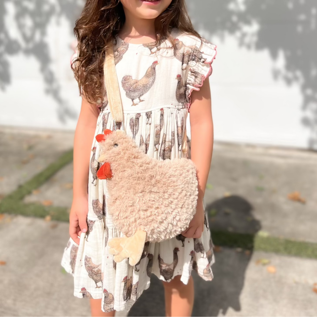 Hazel Hen Plush Crossbody Purse by Mon Ami