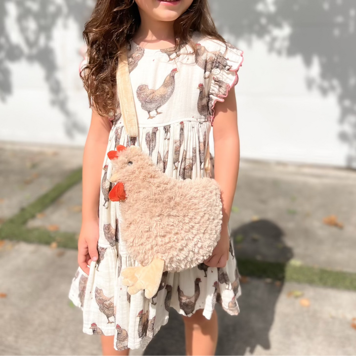 Hazel Hen Plush Crossbody Purse by Mon Ami