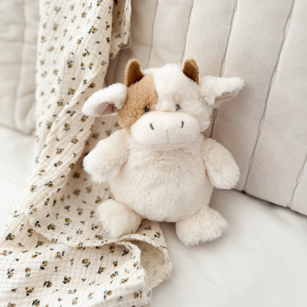 Mocha Petite Cow Stuffed Animal by Mon Ami