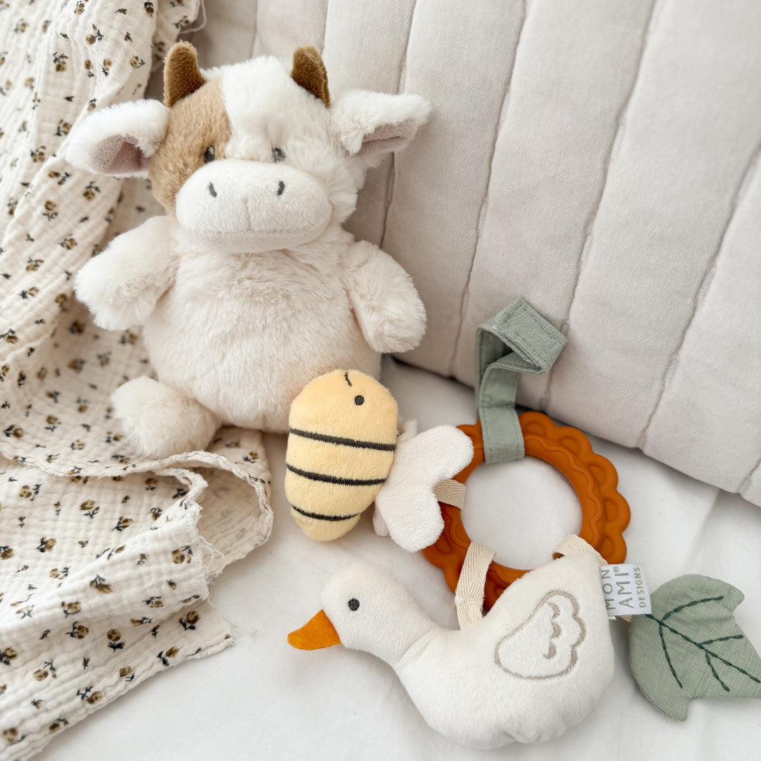 Mocha Petite Cow Stuffed Animal by Mon Ami