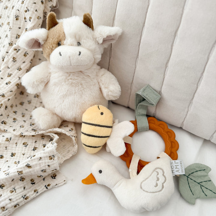 Mocha Petite Cow Stuffed Animal by Mon Ami