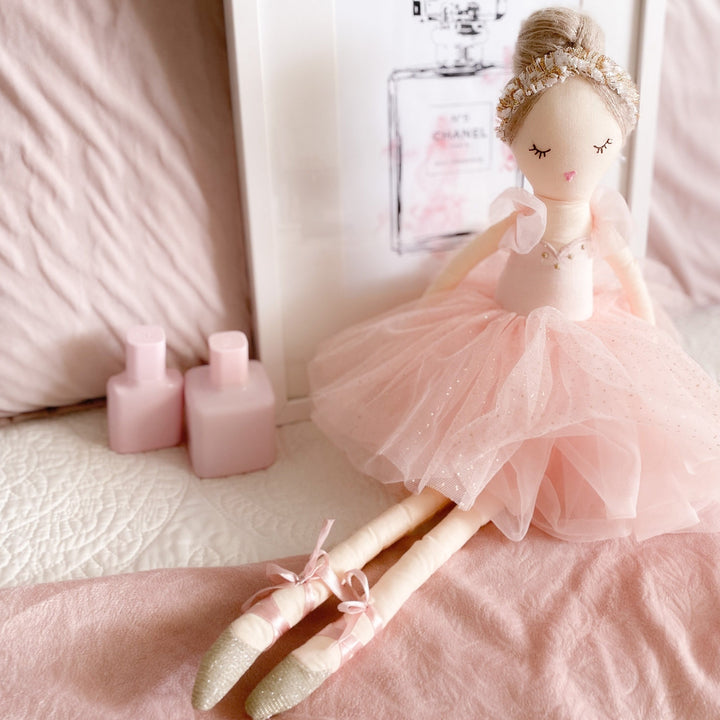 Belle Ballerina Doll with Pink Slippers by Mon Ami