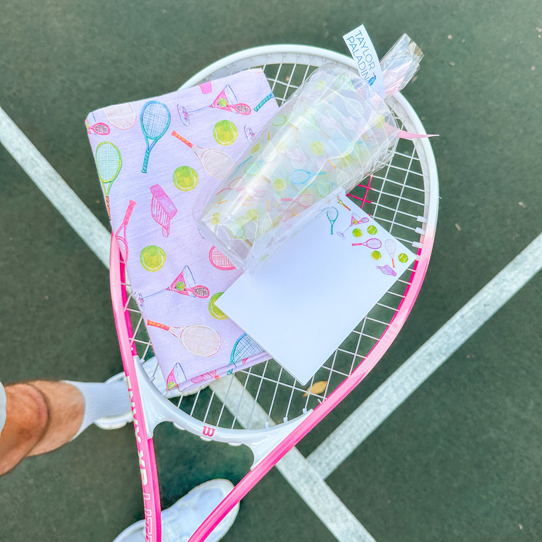 Tennis Pattern Frosted Cup - Bonjour Fête 