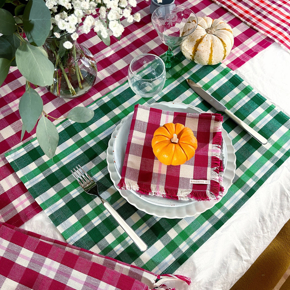 Josefina Plaid Placemat Set Archive New York Kitchen Josefina Plaid Placemat Set Bonjour Fete - Party Supplies