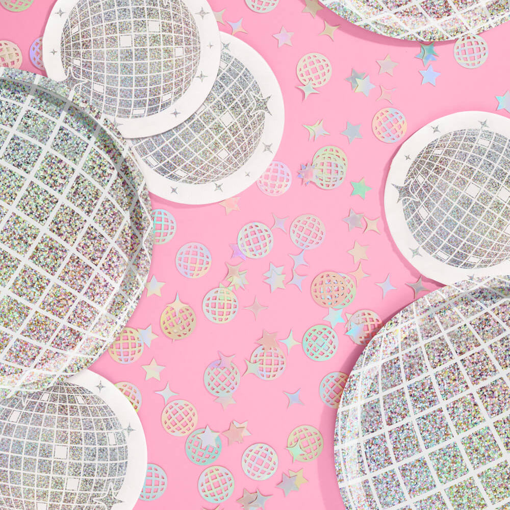 Disco Confetti - 200 pc iridescent foil confetti xo, Fetti confetti Disco Confetti - 200 pc iridescent foil confetti Bonjour Fete - Party Supplies