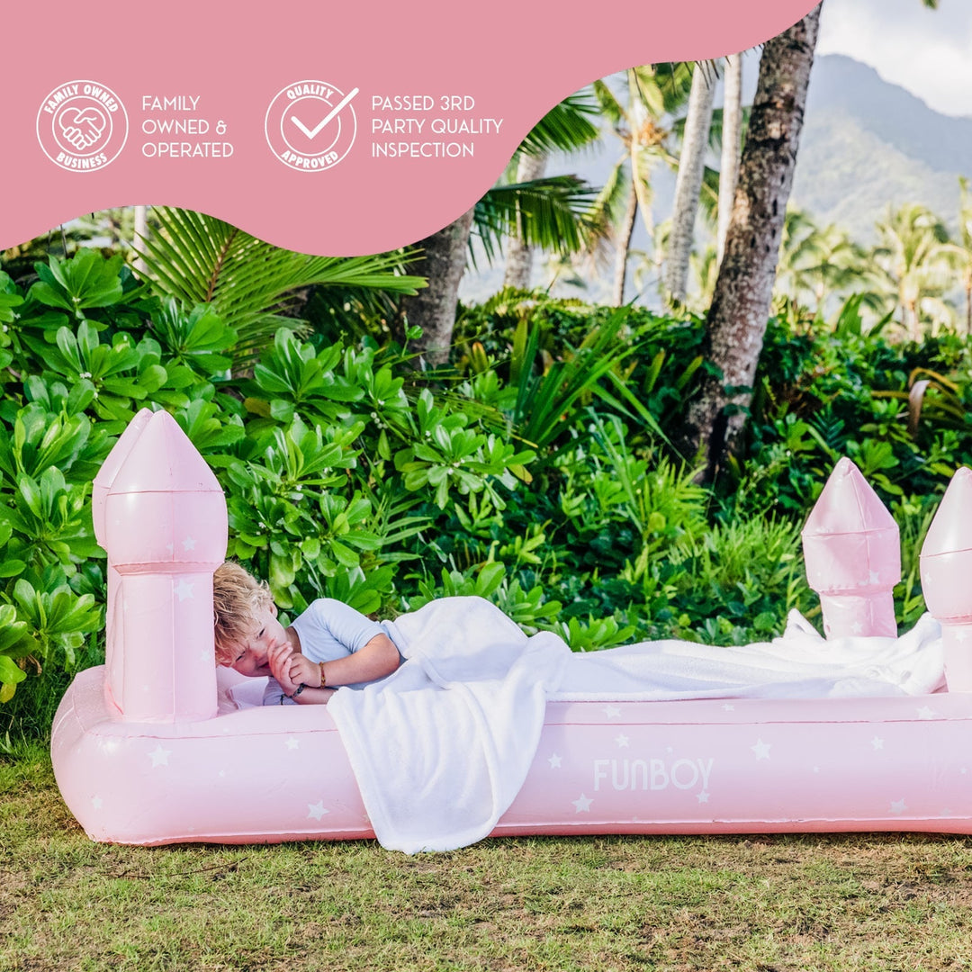 Pink Castle Sleepover Kids Air Mattress Funboy Inflatable Mattress Bonjour Fete - Party Supplies