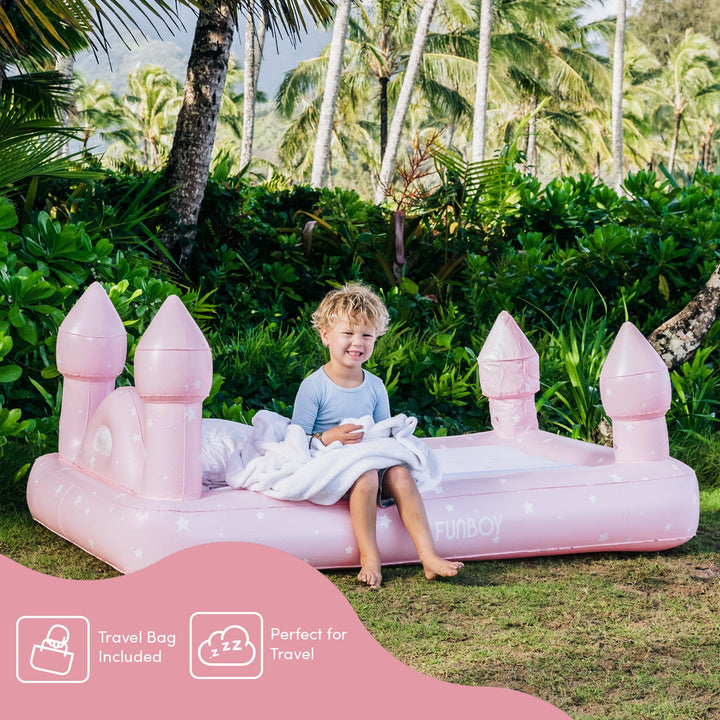 Pink Castle Sleepover Kids Air Mattress Funboy Inflatable Mattress Bonjour Fete - Party Supplies