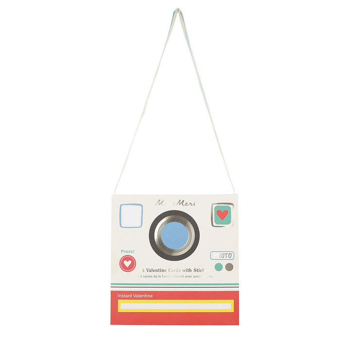 INSTANT CAMERA KIDS VALENTINE'S CARDS & STICKER SET Meri Meri Valentines Party Favors Bonjour Fete - Party Supplies