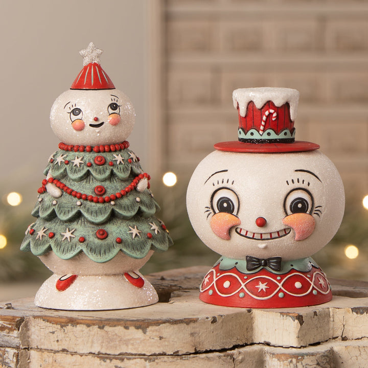 Peppermint Snow Beau Container Bethany Lowe Designs, Inc. Peppermint Snow Beau Container Bonjour Fete - Party Supplies