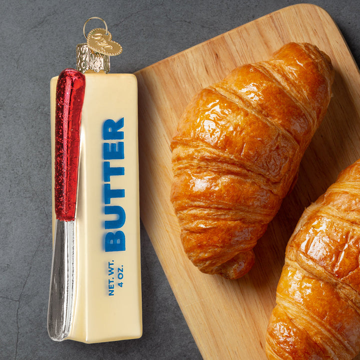 Stick Of Butter Ornament Old World Christmas 4.5 X 1.25 X 1 / 32510 Stick Of Butter Ornament Bonjour Fete - Party Supplies
