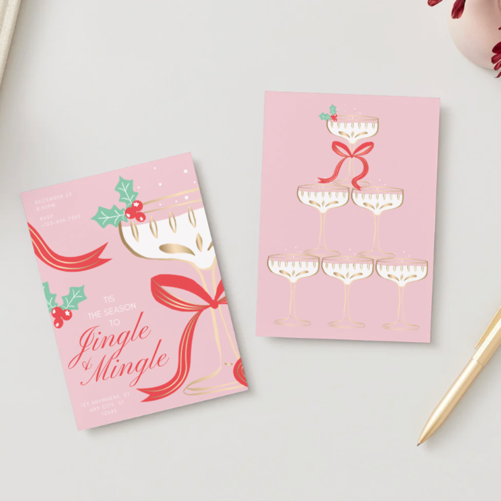 JINGLE & MINGLE CHRISTMAS SPIRITS DIGITAL PARTY INVITATION Bonjour Fête JINGLE & MINGLE CHRISTMAS SPIRITS DIGITAL PARTY INVITATION Bonjour Fete - Party Supplies