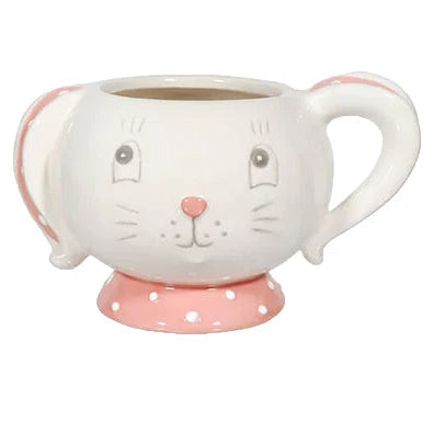 JOHANNA PARKER WHITE EASTER BUNNY MUG Transpac JOHANNA PARKER WHITE EASTER BUNNY MUG Bonjour Fete - Party Supplies