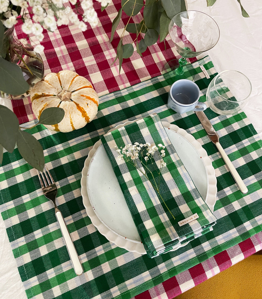 Josefina Plaid Dinner Napkins Set Archive New York Kitchen Josefina Plaid Dinner Napkins Set Bonjour Fete - Party Supplies