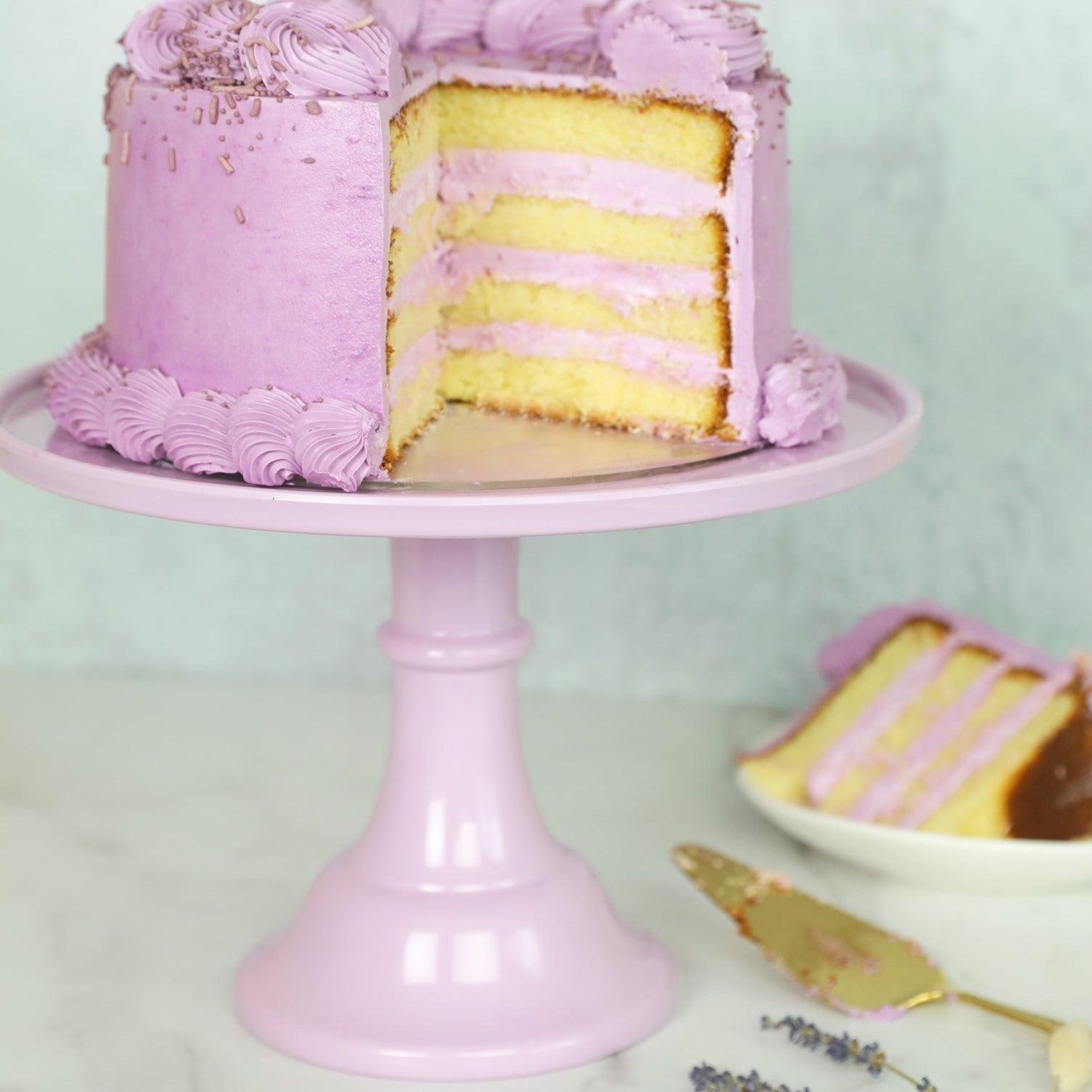 Large Lilac Purple Melamine Cake Stand - Thumbnail 3