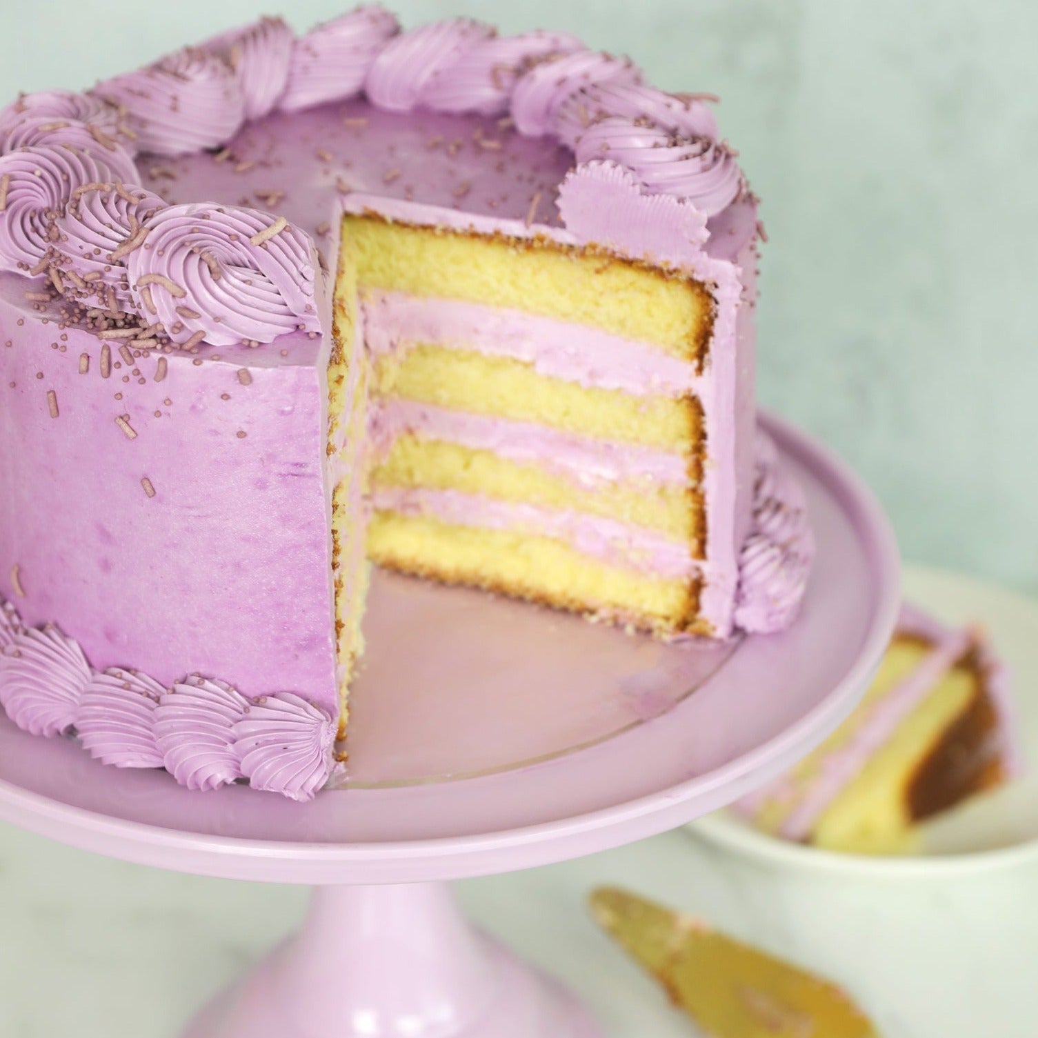 Large Lilac Purple Melamine Cake Stand - Thumbnail 4