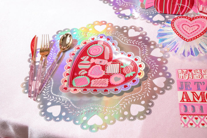 Valentine doily placemats for dinners, brunches, and bridal showers