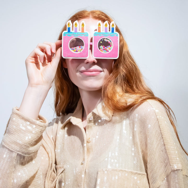 Confetti Birthday Cake Novelty Glasses