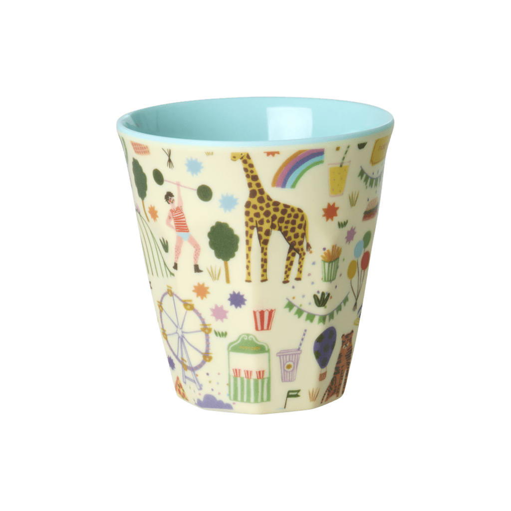 Mint Fun Fair print small melamine kids cup by Rice By Rice for kids parties and everyday drinks
