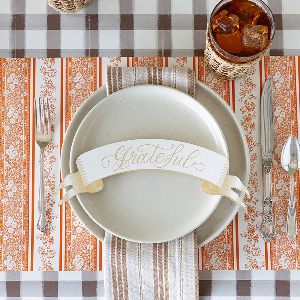 GRATEFUL BANNER TABLE ACCENTS Hester & Cook Thanksgiving Party Supplies GRATEFUL BANNER TABLE ACCENTS Bonjour Fete - Party Supplies
