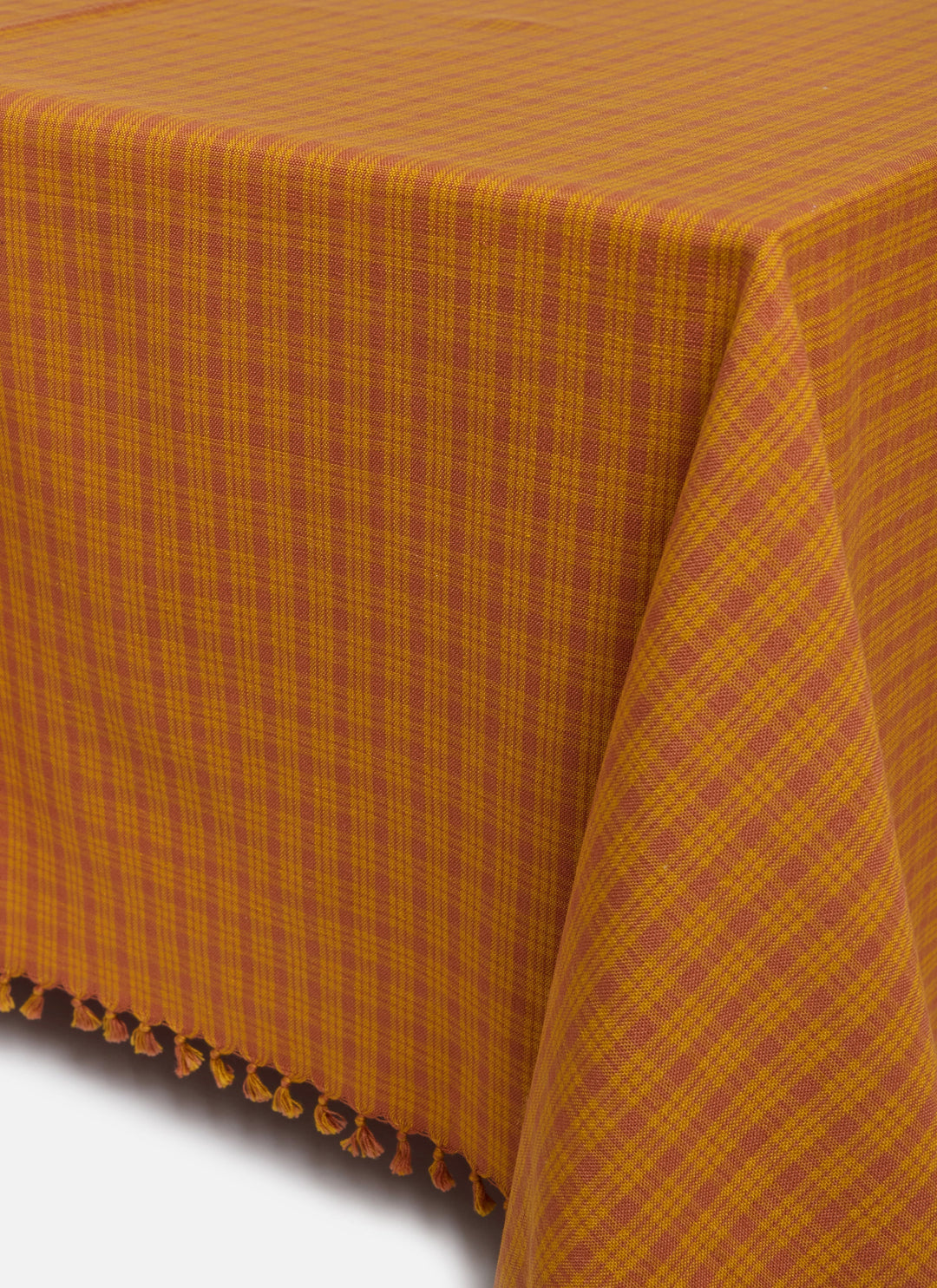 KATHERINE PLAID - Saffron Tablecloth Heather Taylor Home variable Large KATHERINE PLAID - Saffron Tablecloth Bonjour Fete - Party Supplies