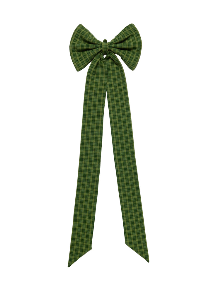 KATHERINE PLAID - Evergreen Fabric Bow Heather Taylor Home Decorations KATHERINE PLAID - Evergreen Fabric Bow Bonjour Fete - Party Supplies