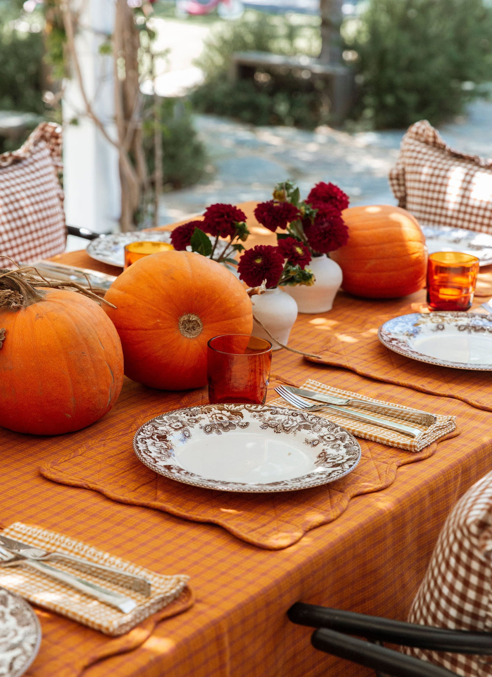 KATHERINE PLAID - Saffron Tablecloth Heather Taylor Home variable KATHERINE PLAID - Saffron Tablecloth Bonjour Fete - Party Supplies