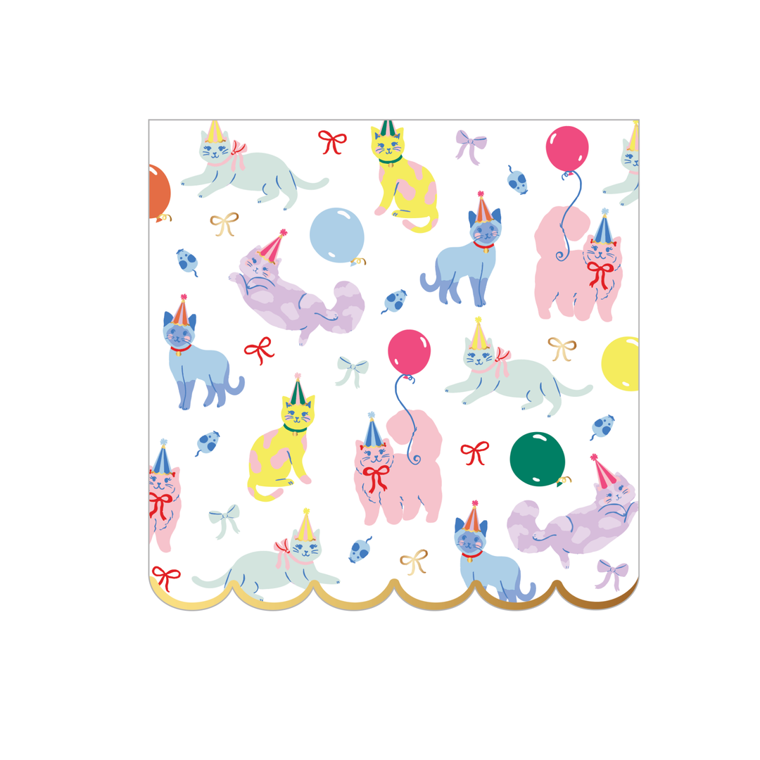 KITTY CAT LARGE NAPKINS Bonjour Fete Napkins KITTY CAT LARGE NAPKINS Bonjour Fete - Party Supplies