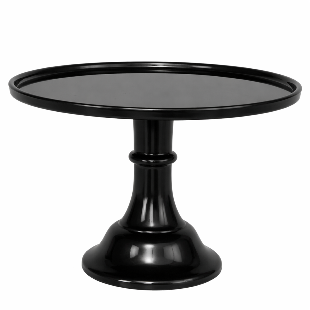 LARGE BLACK NOIR PEDESTAL MELAMINE CAKE STAND Bonjour Fete Cake Stand LARGE BLACK NOIR PEDESTAL MELAMINE CAKE STAND Bonjour Fete - Party Supplies
