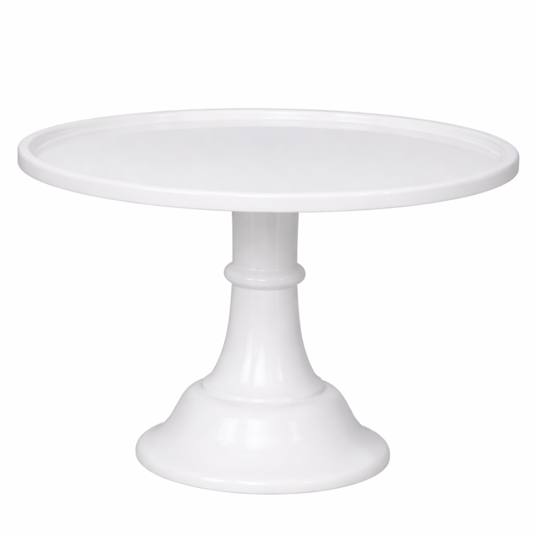 LARGE BLANC WHITE PEDESTAL MELAMINE CAKE STAND Bonjour Fete Cake Stand LARGE BLANC WHITE PEDESTAL MELAMINE CAKE STAND Bonjour Fete - Party Supplies